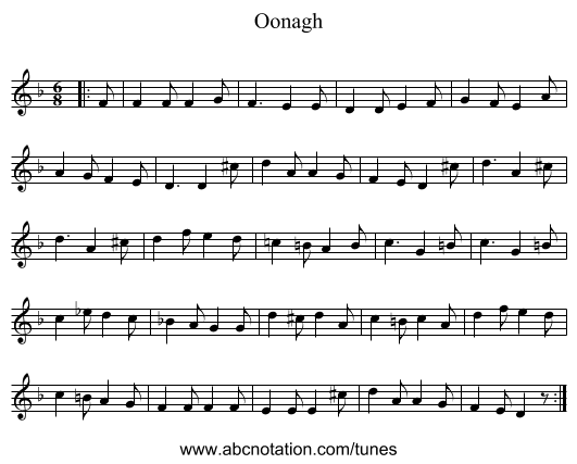 Oonagh - staff notation