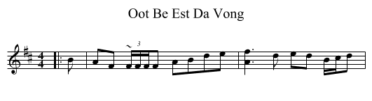 Oot Be Est Da Vong - staff notation