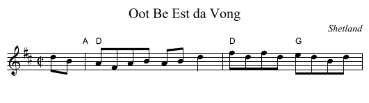 Oot Be Est da Vong - staff notation