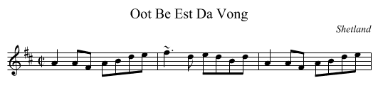 Oot Be Est Da Vong - staff notation