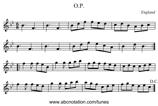O.P. - staff notation