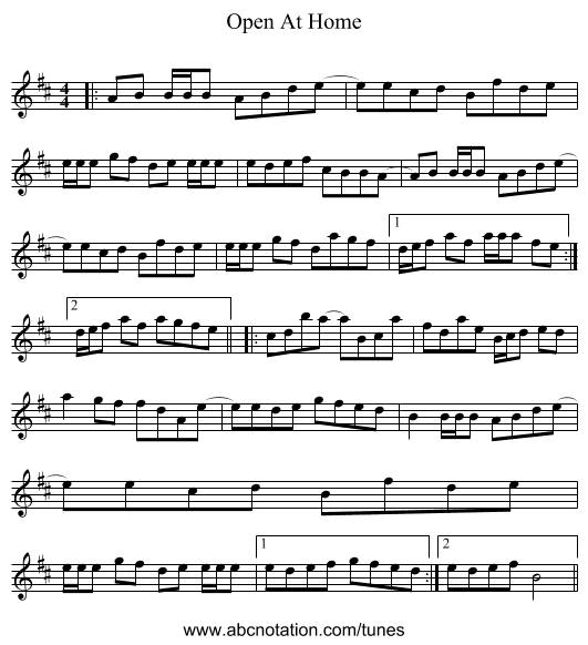 Open At Home - staff notation