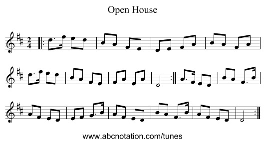 Open House - staff notation
