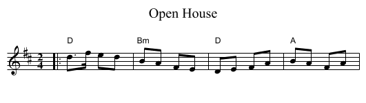 Open House - staff notation