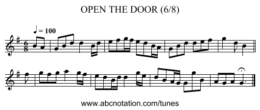 OPEN THE DOOR (6/8) - staff notation