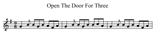 Open The Door For Three - staff notation