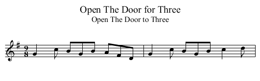 Open The Door for Three - staff notation