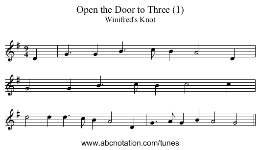 Open the Door to Three (1) - staff notation