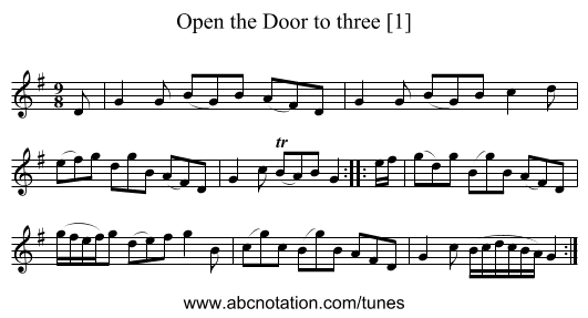 Open the Door to three [1] - staff notation