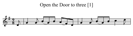 Open the Door to three [1] - staff notation