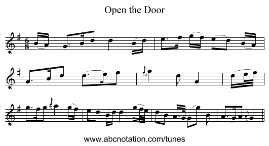 Open the Door - staff notation