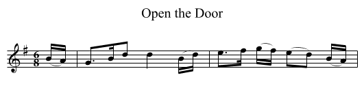 Open the Door - staff notation