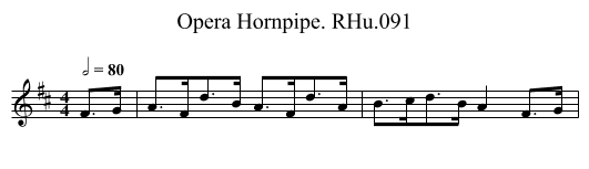 Opera Hornpipe. RHu.091 - staff notation