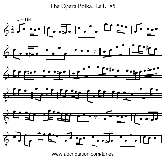 Opera Polka. Le4.185, The - staff notation