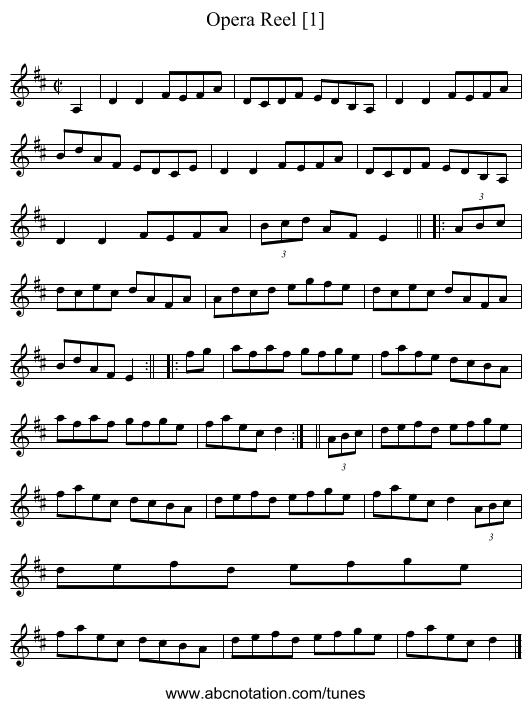 Opera Reel [1] - staff notation