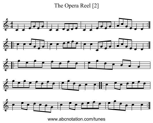 Opera Reel [2], The - staff notation