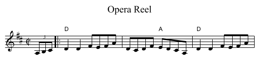 Opera Reel - staff notation