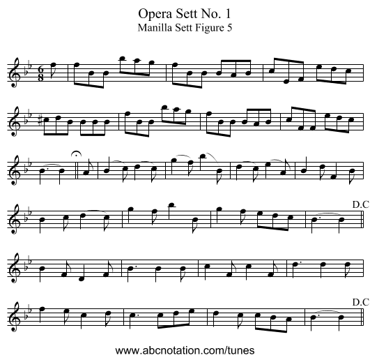 Opera Sett No. 1 - staff notation