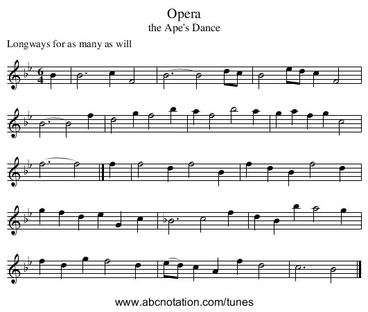 Opera - staff notation