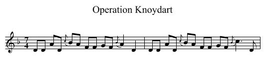 Operation Knoydart - staff notation