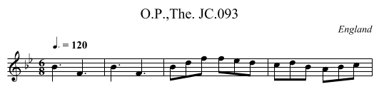 O.P.,The. JC.093 - staff notation