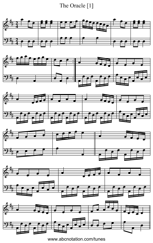 Oracle [1], The - staff notation