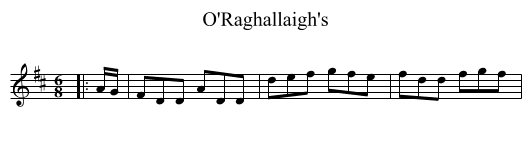 O'Raghallaigh's - staff notation