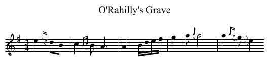 O'Rahilly's Grave - staff notation