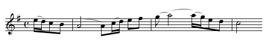 O'Rahilly's Grave - staff notation