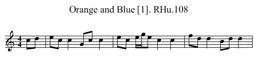 Orange and Blue [1]. RHu.108 - staff notation