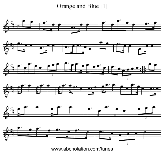 Orange and Blue [1] - staff notation