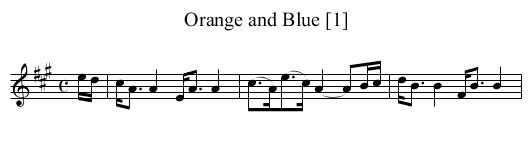 Orange and Blue [1] - staff notation