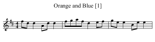 Orange and Blue [1] - staff notation