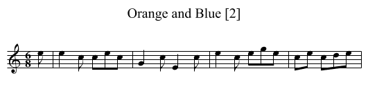 Orange and Blue [2] - staff notation