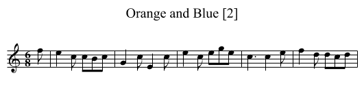 Orange and Blue [2] - staff notation