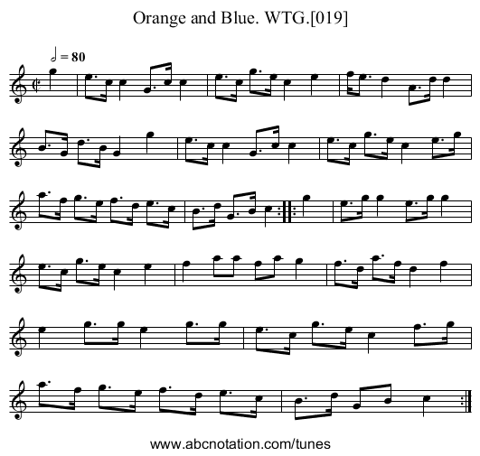 Orange and Blue. WTG.[019] - staff notation