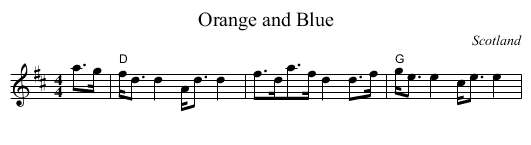 Orange and Blue - staff notation