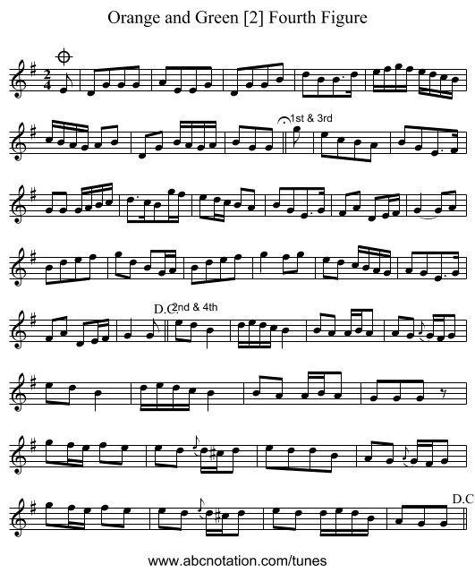 Orange and Green [2] Fourth Figure - staff notation