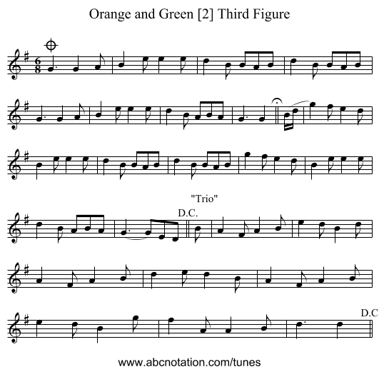 Orange and Green [2] Third Figure - staff notation