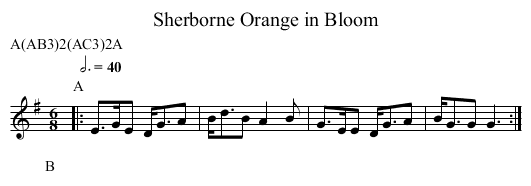 Orange in Bloom, Sherborne - staff notation