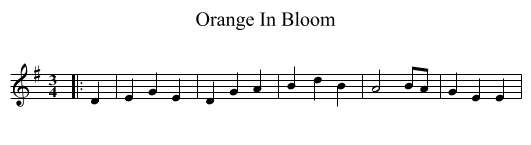 Orange In Bloom - staff notation