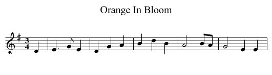 Orange In Bloom - staff notation