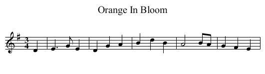 Orange In Bloom - staff notation