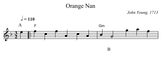 Orange Nan - staff notation