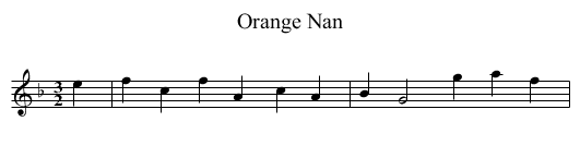 Orange Nan - staff notation