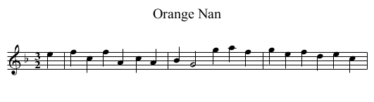 Orange Nan - staff notation