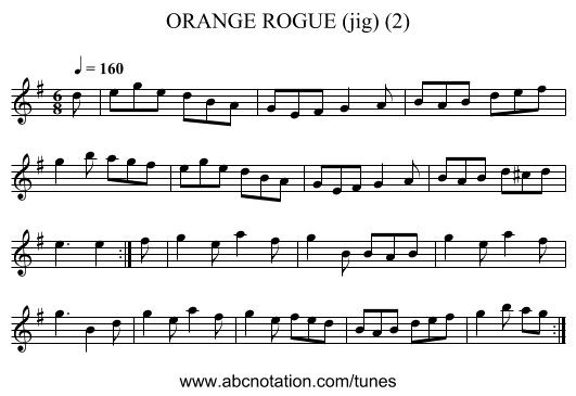 ORANGE ROGUE (jig) (2) - staff notation