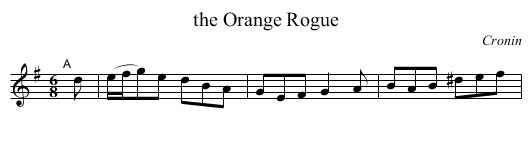 Orange Rogue, the  - staff notation