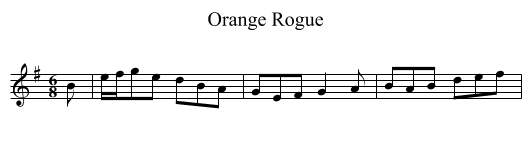Orange Rogue - staff notation