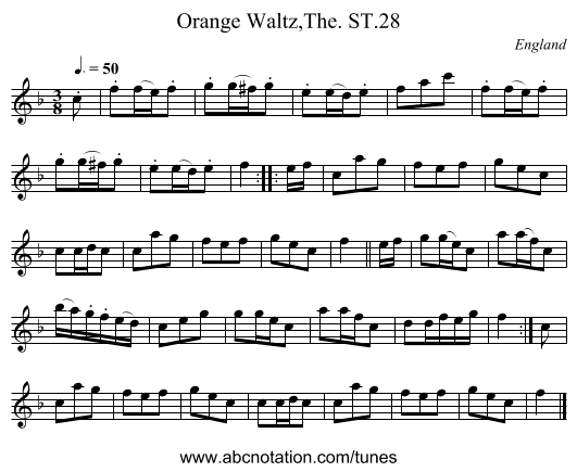 Orange Waltz,The. ST.28 - staff notation